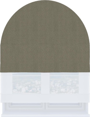 Римская штора «Кортин» день-ночь для арочного проёма, ткань блэкаут с блеском графитовый