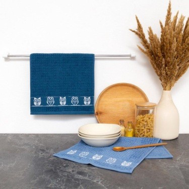 Комплект полотенец махровых индиго/серо-синий 30*50 400г/м, хл100%