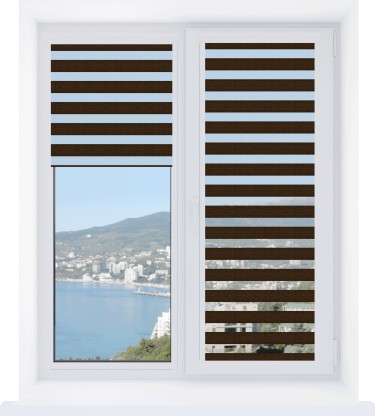 Рулонная штора День-ночь Уни 2 Savana венге, размеры от 20 до 120 см