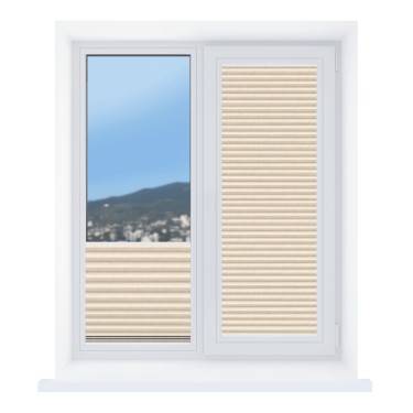 Штора плиссе ткань Краш FR сливочный