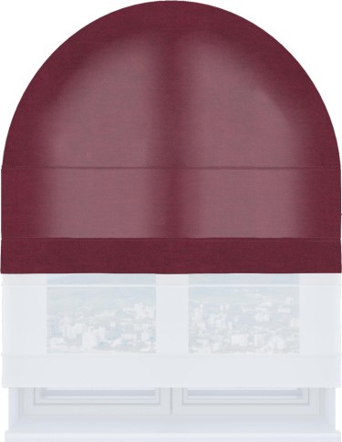 Римская штора «Кортин» день-ночь для арочного проёма, ткань вельвет бордовый