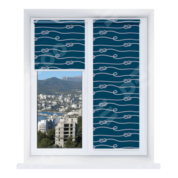 Рулонная штора Мини с принтом Морской узел