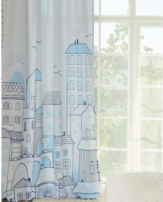 Комплект штор "Этель" Sweet home blue 145*260 см-2 шт, 100% п/э, 140 г/м2