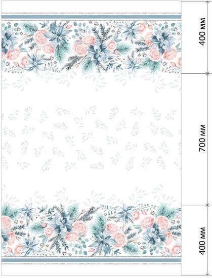 Скатерть "Этель" Christmas flowers 149х220см с ГМВО, 100%хл, 190г/м2