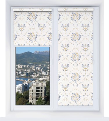 Рулонная штора Мини с принтом Французский цветок