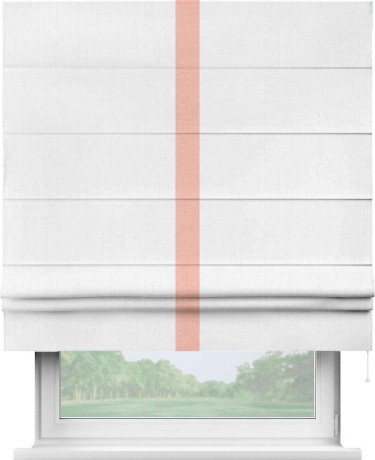 Римская штора «Кортин» с кантом Хайвэй, для проема, лён белоснежный