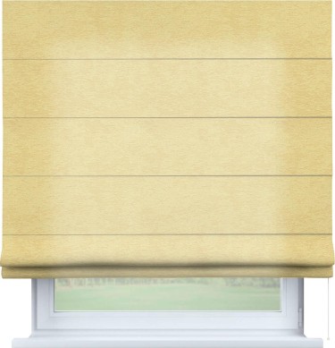 Римская штора «Кортин» для проема, ткань софт однотонный золотой