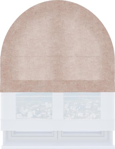 Римская штора «Кортин», канвас пудровый, день-ночь для арочного проёма