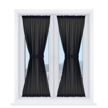 Штора песочные часы «Кортин» блэкаут однотонный черный