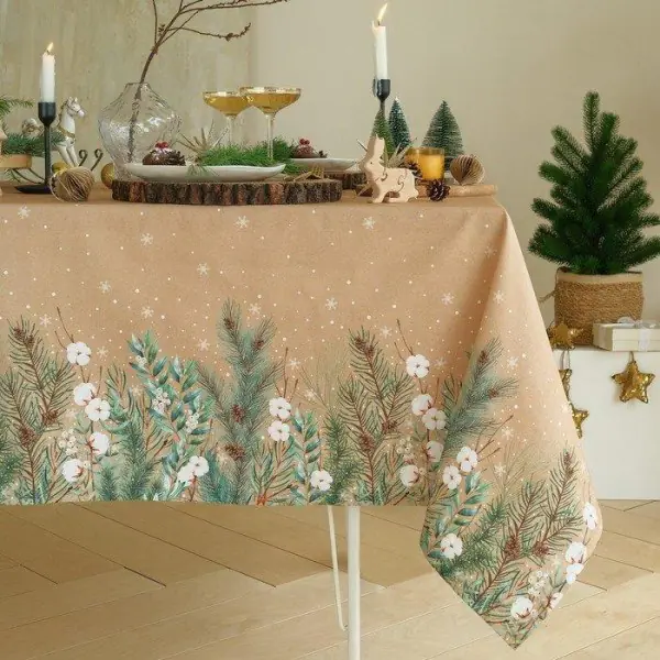Скатерть новогодняя Этель «Новый год: Fir branches» 144х220см, 100% хл, 190г/м2