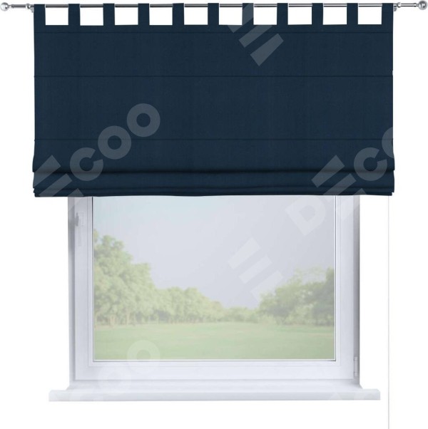 Римская штора на петлях «Кортин», ткань блэкаут однотонный, синий