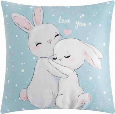 Подушка декоративная Этель "Зайчата", 40*40 см, 100% п/э, велюр