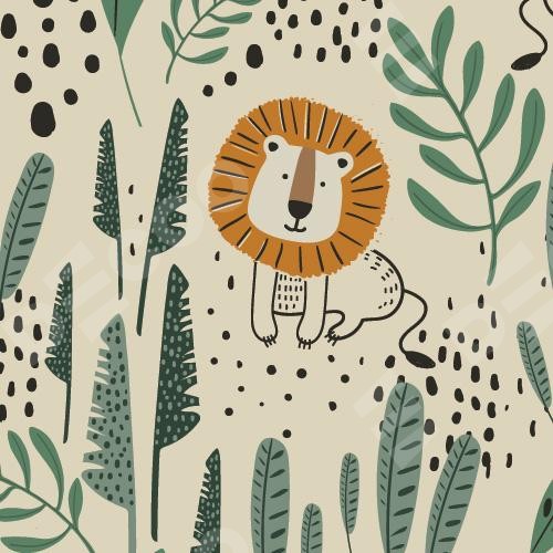 Принт: Лев из джунглей