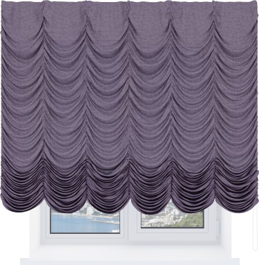 Французская штора «Кортин», лён кашемир фиолетовый