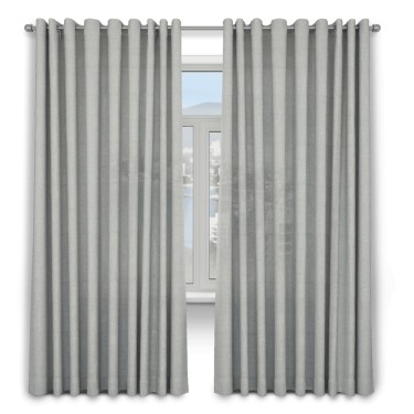 Шторы на люверсах ткань лён серый