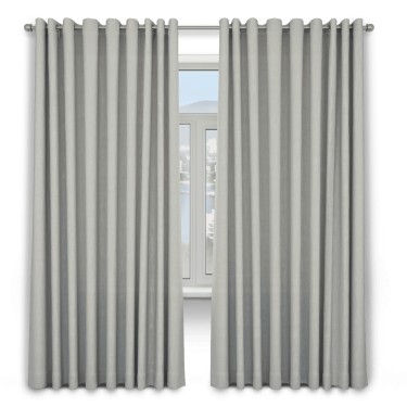 Шторы на люверсах ткань лён димаут, светло-серый