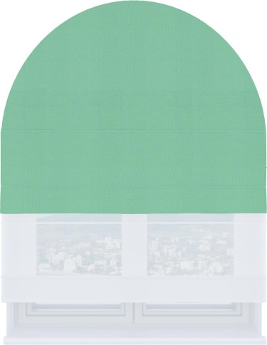 Римская штора «Кортин» день-ночь для арочного проёма, ткань pipa блэкаут бирюза