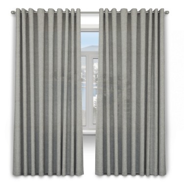 Шторы на люверсах ткань лён кашемир серый