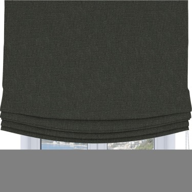 Римская штора Soft с мягкими складками, ткань лён димаут графитово-серый