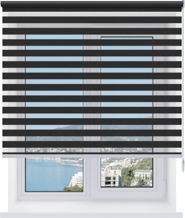 Рулонная штора День-ночь Wood графит