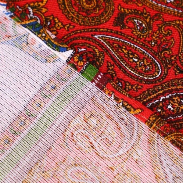 Скатерть 150х150 см "Матрешка", красный, рогожка, хл 100%