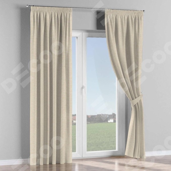 Комплект штор на тесьме «Карандаш», стиф димаут молочный
