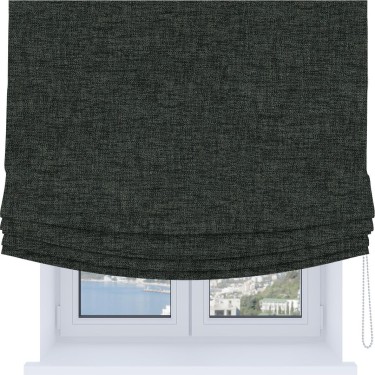 Римская штора Soft с мягкими складками, ткань рогожка димаут графит