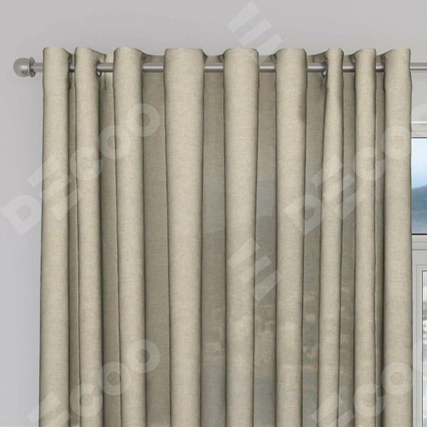 Шторы на люверсах ткань лён кашемир бежевый