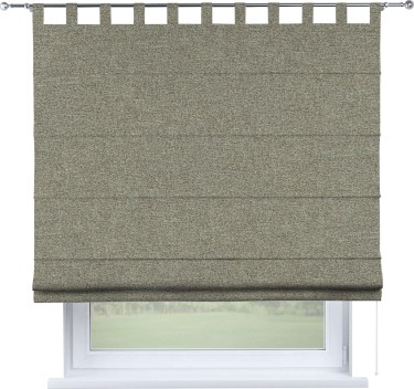 Римская штора на петлях «Кортин», ткань лён блэкаут, светло-бежевый