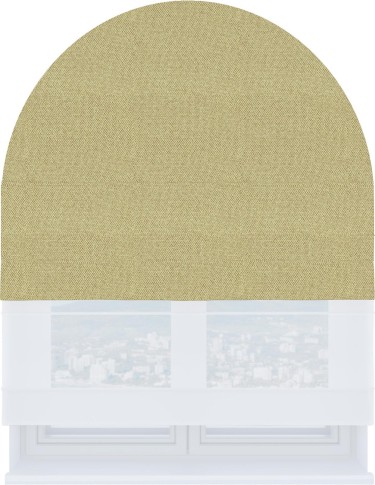 Римская штора «Кортин» день-ночь для арочного проёма, ткань лён димаут песочный