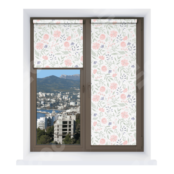 Рулонная штора Мини с принтом Изысканные цветы