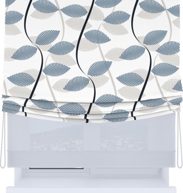 Римская штора «Кортин», день-ночь с мягкими складками, «Резные листья»