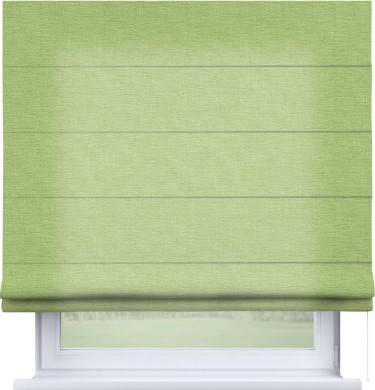 Римская штора «Кортин» для проема, ткань лён зелёный