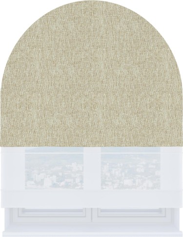 Римская штора «Кортин» день-ночь для арочного проёма, стиф димаут светло-бежевый