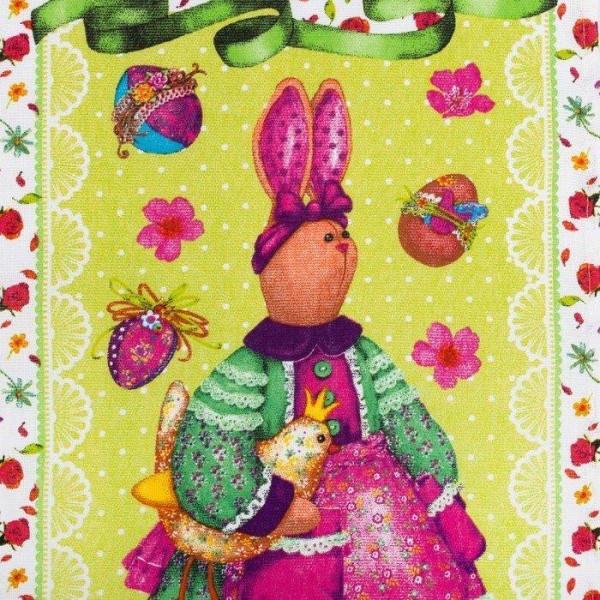 Полотенце пасхальное Доляна «Пасхальный зайчик» 35х60±2 см, 100% хл, рогожка 162г/м2