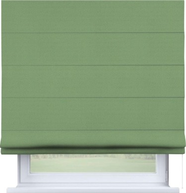 Римская штора «Кортин» для проема, ткань блэкаут однотонный, оливковый