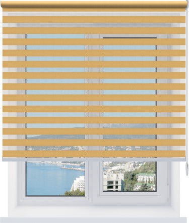 Рулонная штора День-ночь Basic карамель New