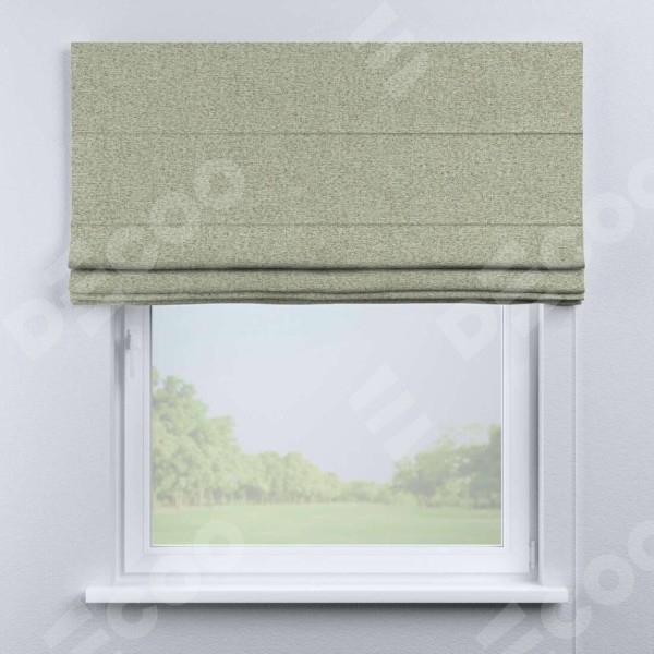 Римская штора «Кортин» для проема, ткань лён блэкаут, серо-бежевый