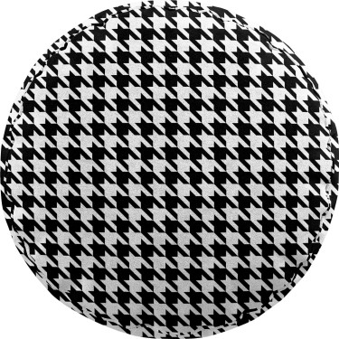 Подушка круглая Cortin «Гусиные лапки» черно-белый»