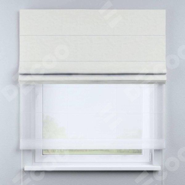 Римская штора «Кортин» день-ночь, ткань лён молочный