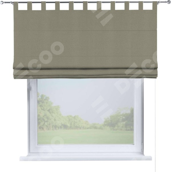 Римская штора на петлях «Кортин», ткань блэкаут однотонный, серо-зелёный