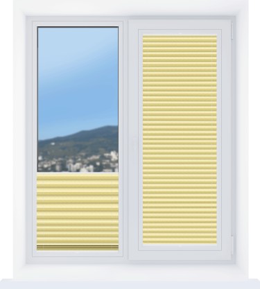 Штора плиссе ткань Креп перламутр светло-желтый