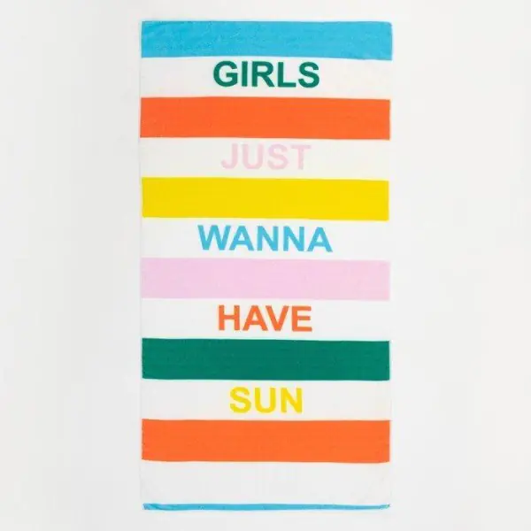 Полотенце пляжное Этель "Girls wanna have sun" 70*140 см,100%п/э,250гр/м2,
