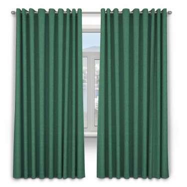 Шторы на люверсах ткань твид блэкаут, зеленый