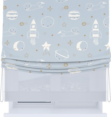 Римская штора «Кортин», день-ночь с мягкими складками, «Прекрасная вселенная»