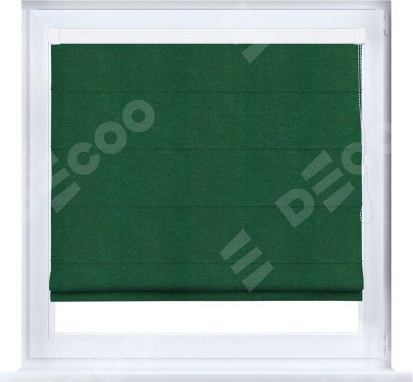 Римская штора «Кортин» кассетная, ткань вельвет зелёный