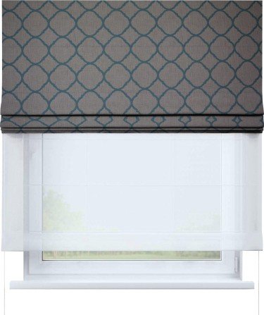 Римская штора «Кортин» день-ночь, ткань «Старая Франция»