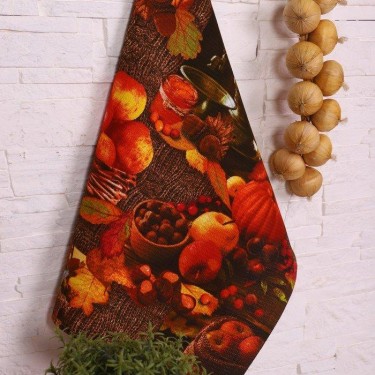 Полотенце  50х60 см, Осень, вафля, 170 гр/м2, хлопок 100%