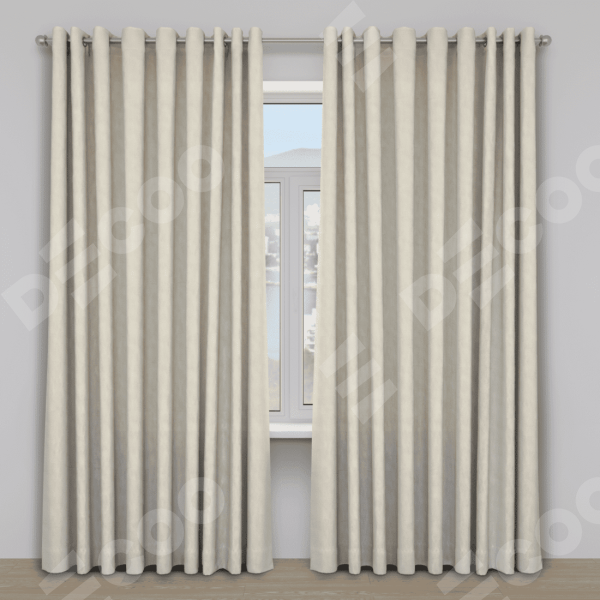 Шторы на люверсах ткань лён димаут, бежевый