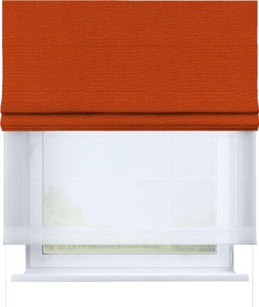 Римская штора «Кортин» день-ночь, ткань лён терракотовый